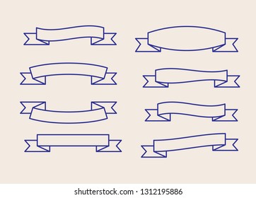 set of banners ribbons loop