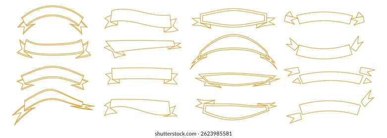 Set of banners with ribbons. Vector illustration for luxury advertising. For printing. Banners.PNG