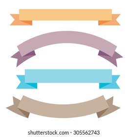 Set of banners ribbons. Vector illustration.