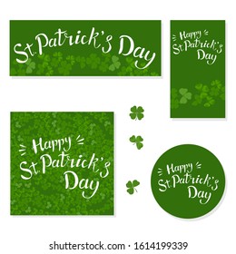 Set banners for Saint Patricks Day. Vector bright template banners. Template ready for use in web or print design.