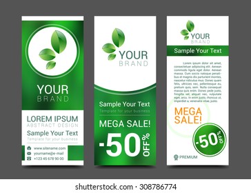 set of banners Sale typography background. Vector.