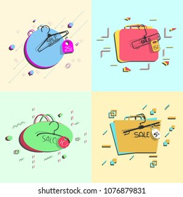 Set of banners for sale, vector EPS 10