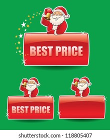 set of banners with santa claus