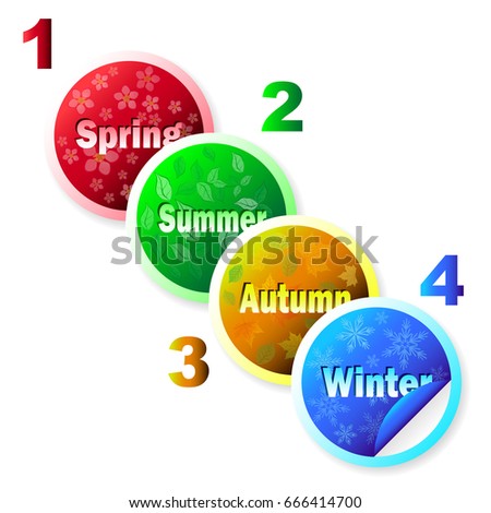 set banners seasons form circles templates stock vector seasons templates