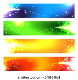 A set of banners for the seasons. Vector illustration.