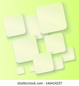 Set of banners with shadows on a green background
