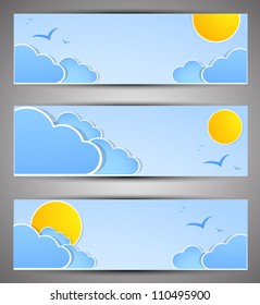 Set of banners for a site. good weather