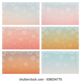 Set of banners with snowflakes
