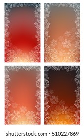 Set of banners with snowflakes