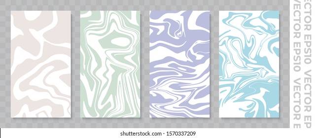 Set of banners for socail networks. Can be used for website design, mobile app, poster, flyer, coupon, gift card, smartphone template, web design. Stains of paint or water. Calm elegant color palette.