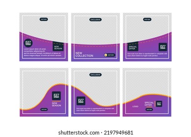 Set of banners for social networks. Vector illustration.