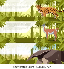 Set of banners with south america animals