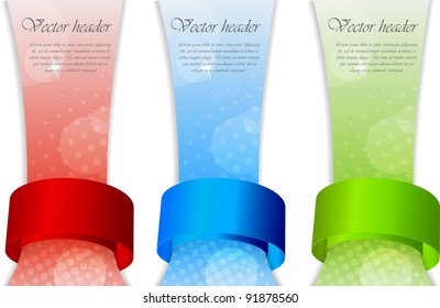 Set of banners with spiral