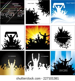 Set banners for sports championships and concerts multicolored 