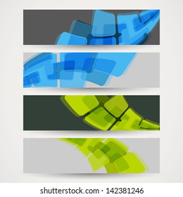 Set of banners with squares 
