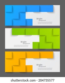 Set of banners with squares