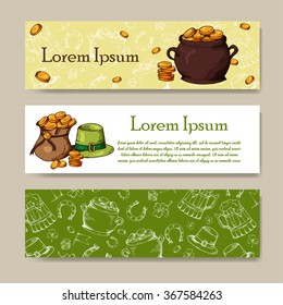 Set of banners for St. Patrick Day. Irish holiday. Vector illustration