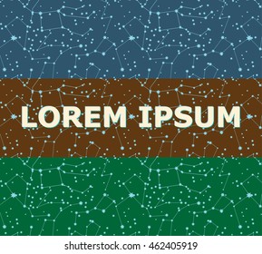 Set of banners with star and constellations on a dark background with place for your text. Vector illustration