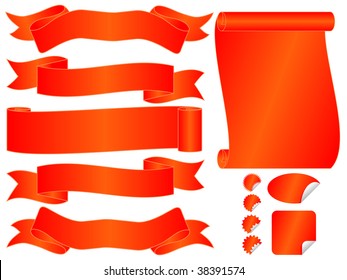 set of banners and stickers