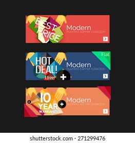 Set of banners with stickers, labels and elements for sale. Vector illustration