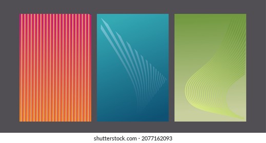 set of banners with stripes