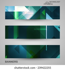 Set of banners, technology art illustration, vector eps10