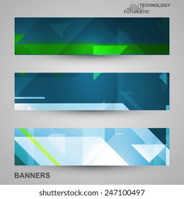 Set of banners, technology art illustration, vector eps10