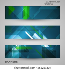 Set of banners, technology art illustration, vector eps10