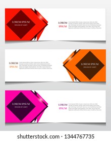 Set banners template design background with square shape. Abstract modern for use web, business advertising
