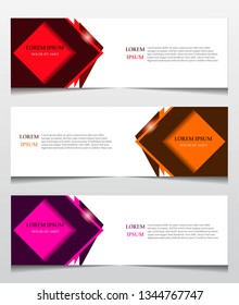 Set banners template design background with square shape. Abstract modern for use web, business advertising