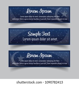 Set of banners template islamic design with dummy text