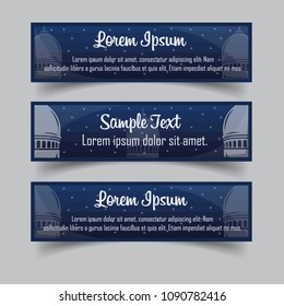 Set of banners template islamic design with dummy text