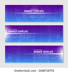 Set of banners templates. Futuristic user interface HUD UI UX. Connection structure. Science background. Business abstract vector illustration