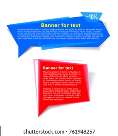 Set Banners for text design with communication bubbles border, isolated on white background. Vector abstract illustration of Eps 10. Theme black friday, big sales, to edit connection of messages