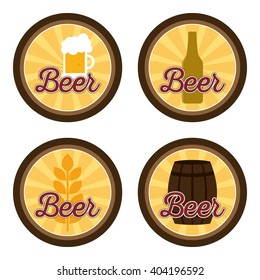 Set of banners with text and different beer icons