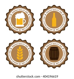 Set of banners with text and different beer icons