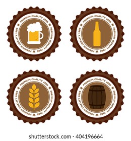 Set of banners with text and different beer icons