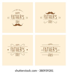 Set of banners with text and different elements for father's day