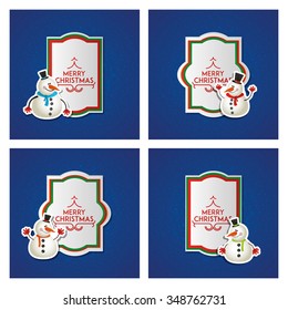 Set of banners with text and different icons on colored backgrounds