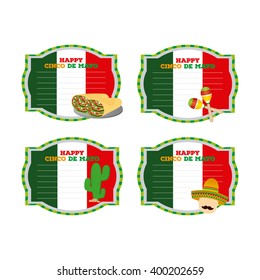 Set of banners with text and different traditional objects