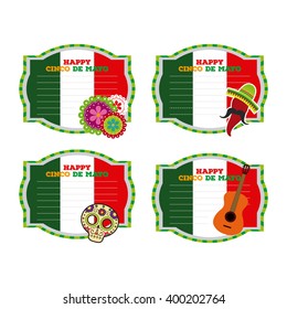 Set of banners with text and different traditional objects