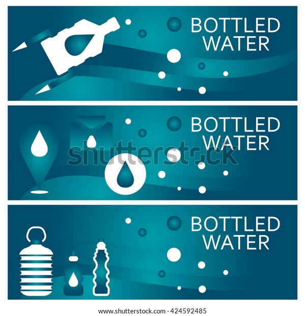 Set of banners for theme bottled water flat
design. Vector
illustration