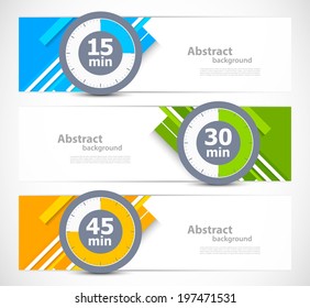 Set of banners with timers