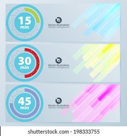 Set of banners with timers