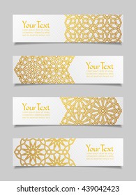 Set of banners with traditional ornament. Vector illustration.