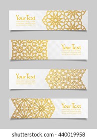 Set of banners with traditional ornament. Vector illustration.