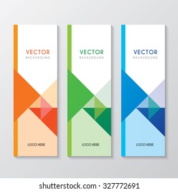 a set of banners with triangle background