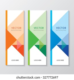 a set of banners with triangle background