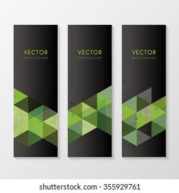 a set of banners with triangle pattern