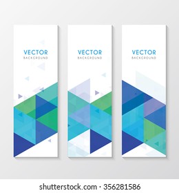 a set of banners with triangles